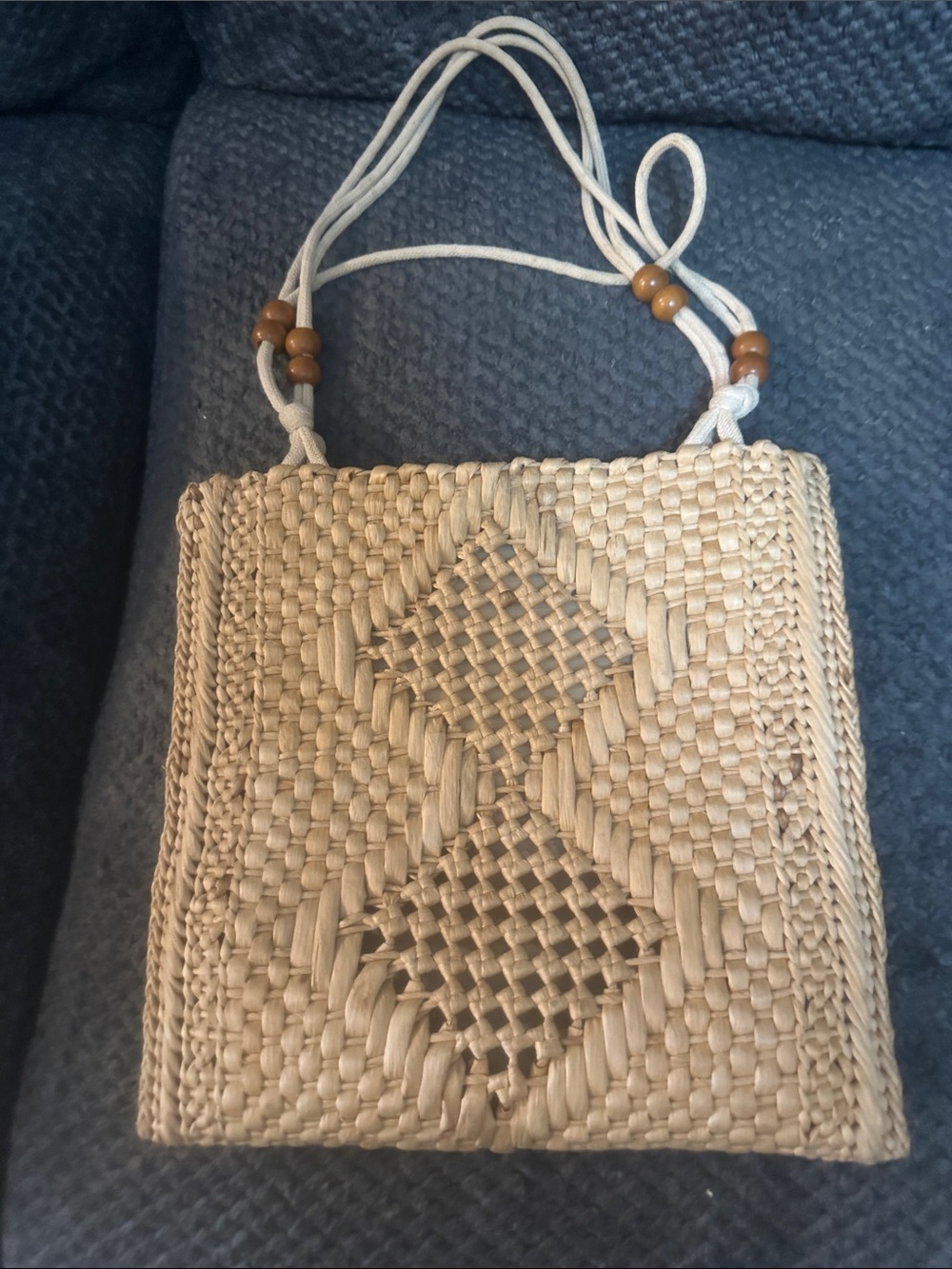 Woven Straw Crossbody Bag in Natural